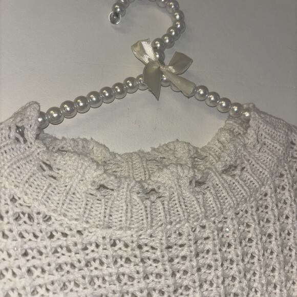 Crochet Multicolor Granny Square Sz Xs Sweater Flutter Short Sleeve Afghan Funky - Picture 4 of 7